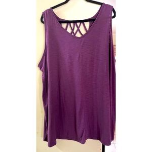 ✨ terra & sky purple sleeveless V-neck tee ✨